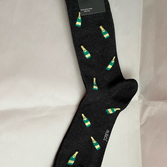 Black Champagne Bottle Pattern Socks - Picture 2 of 6